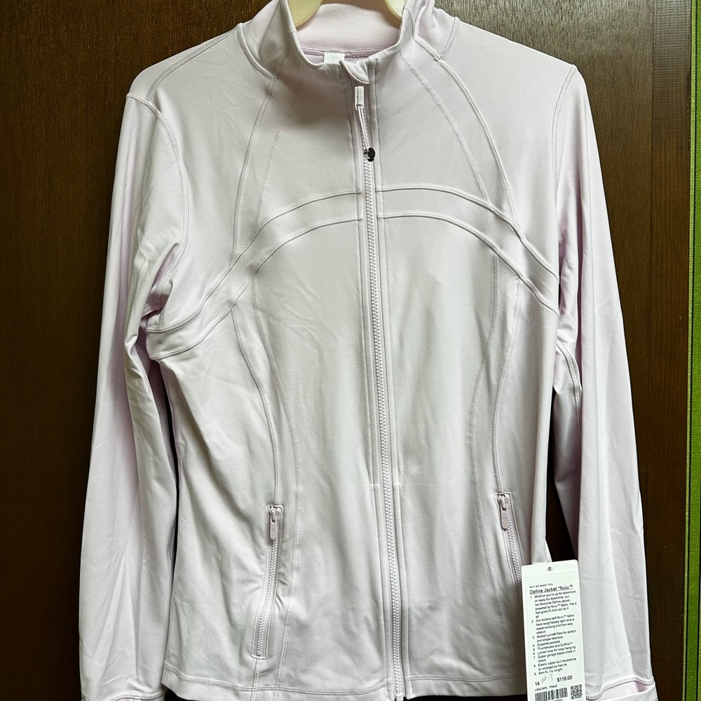Lululemon Define Nulu Size 14 Pink Organza NWT